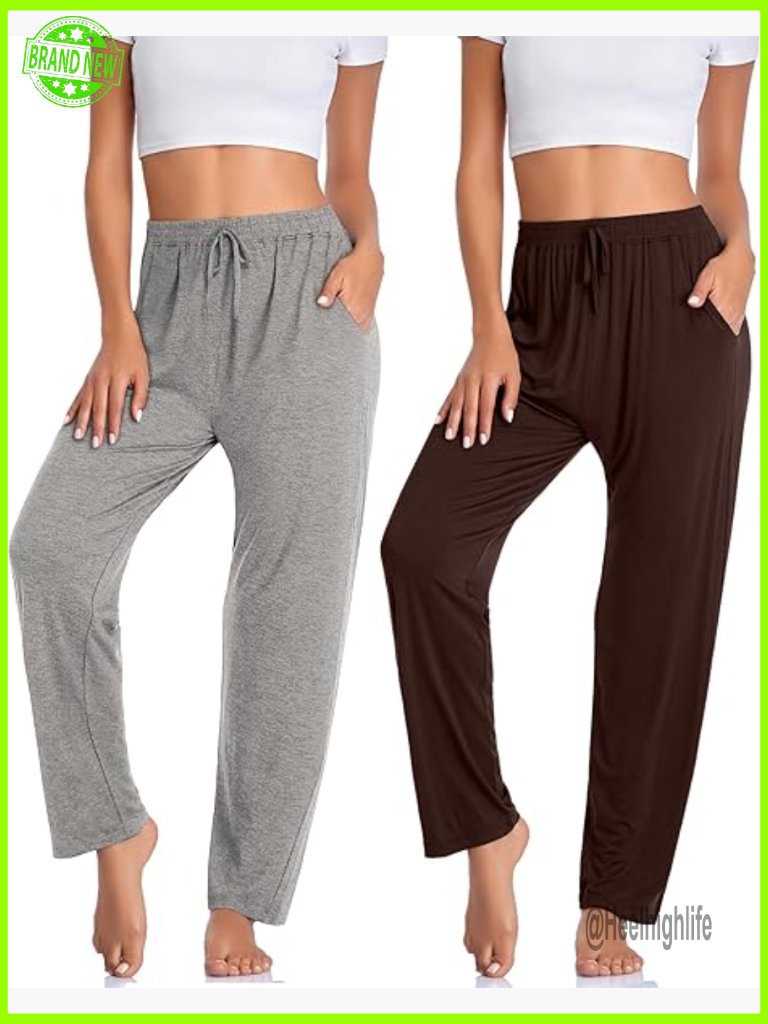 Lightweight Yoga Pants With Pockets, Wide Leg Lounge Pants For Workout